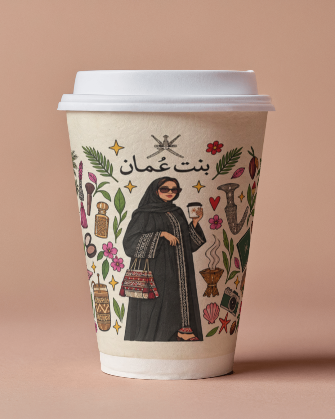 Bint Oman printed 8 oz paper cup by Printing Master
